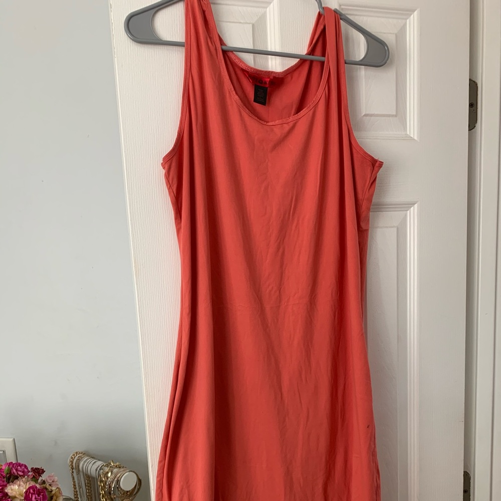 Coral midi dress